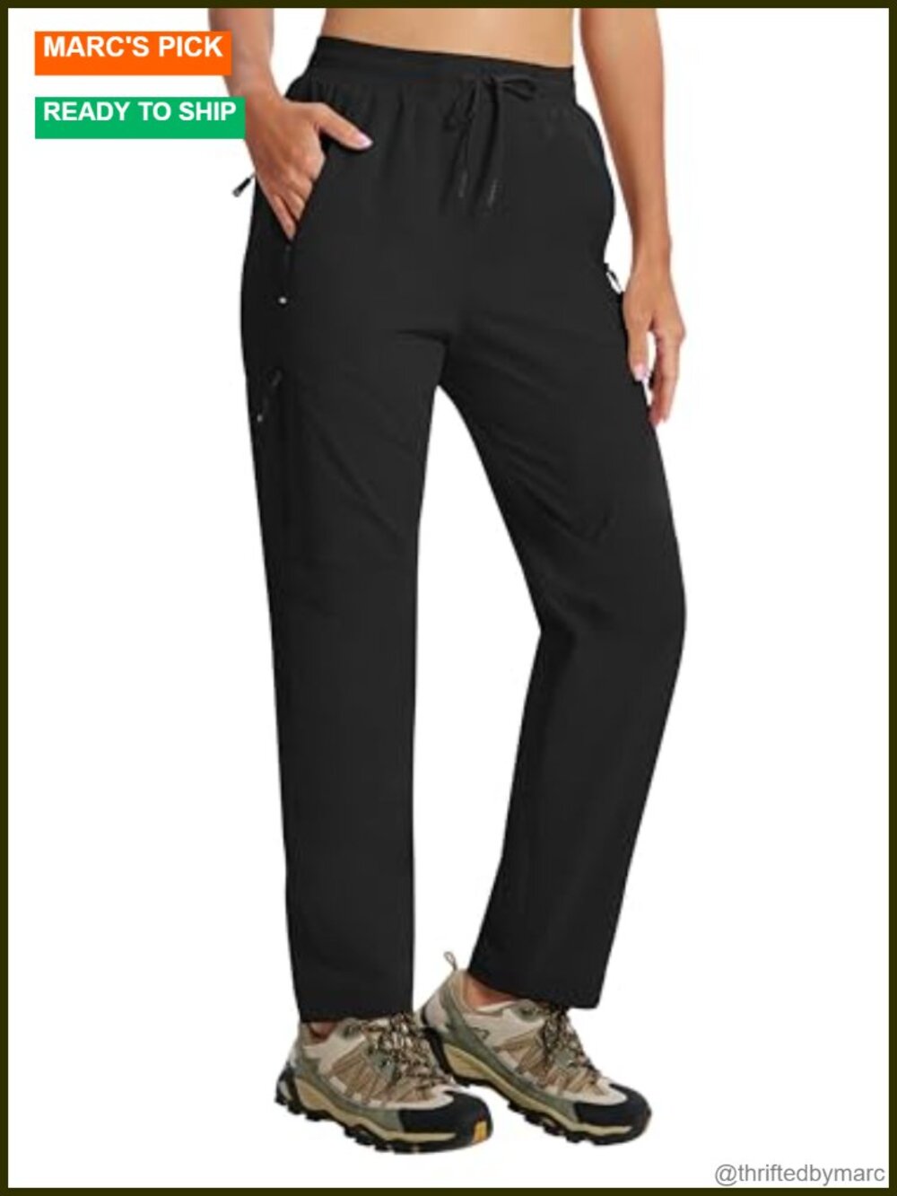 Women's Hiking Cargo Pants Lightweight Quick Dry 5 Zipper Pockets